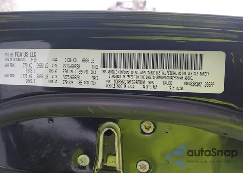 2015 Ram 1500 Big Horn из США, поврежденный, VIN 1C6RR7GT0FS642910